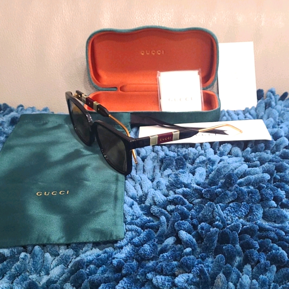 Gucci GG0599 SA00456 Rectangular Sunglasses - Picture 1 of 8